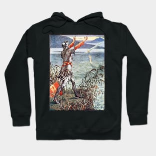 Victorian King Arthur & Excalibur Illustration Hoodie